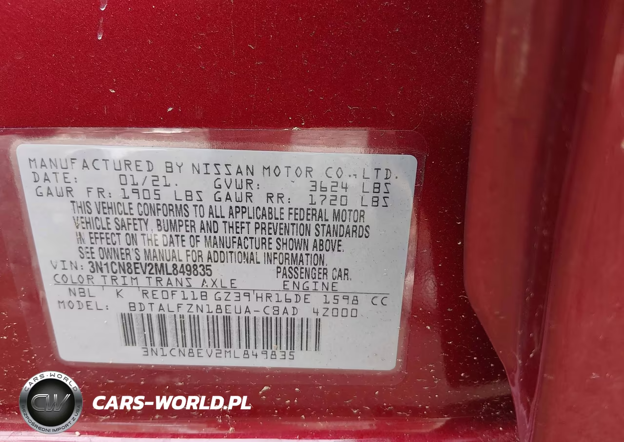 2021 Nissan Versa Sv Xtronic Cvt VIN:3N1CN8EV2ML849835 - 9