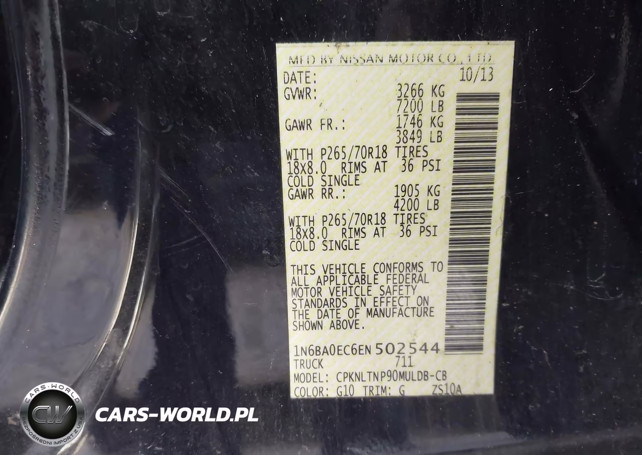 2014 Nissan Titan Sv VIN:1N6BA0EC6EN502544 - 9