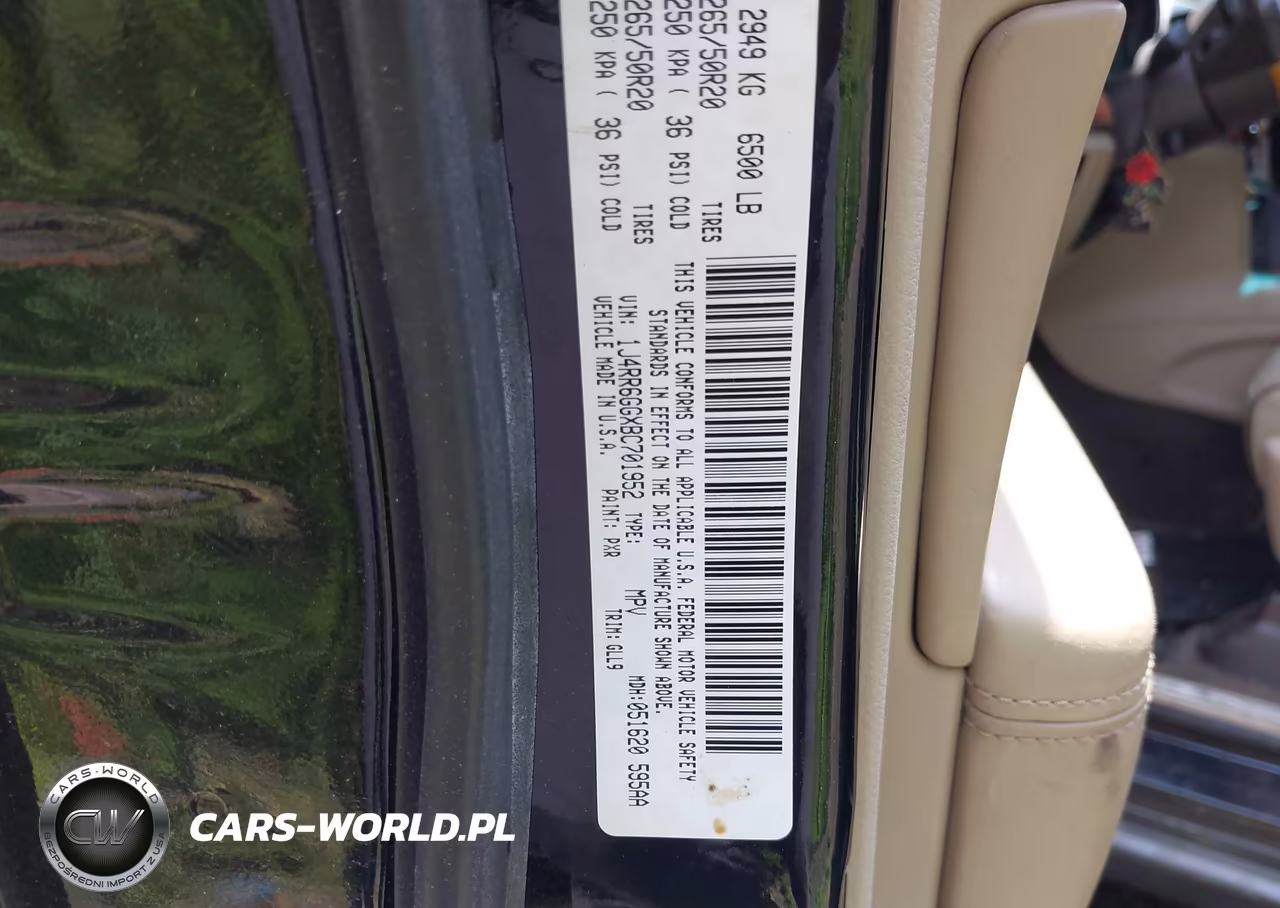 2011 Jeep Grand Cherokee Overland VIN:1J4RR6GGXBC701952 - 9