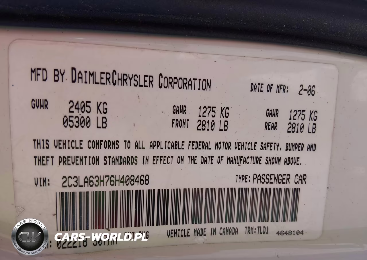 2006 Chrysler 300C VIN:2C3LA63H76H408468 - 9