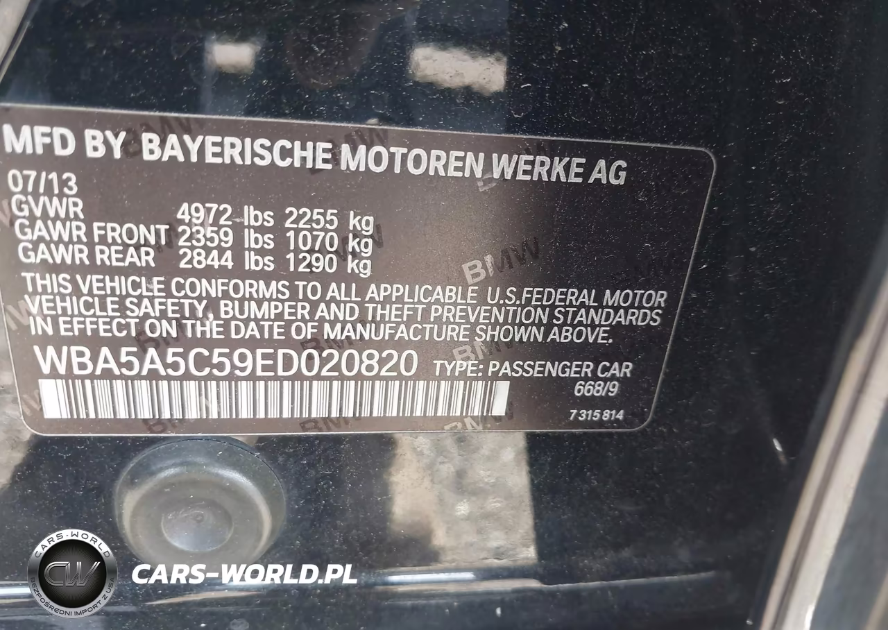 2014 BMW 528I VIN:WBA5A5C59ED020820 - 9