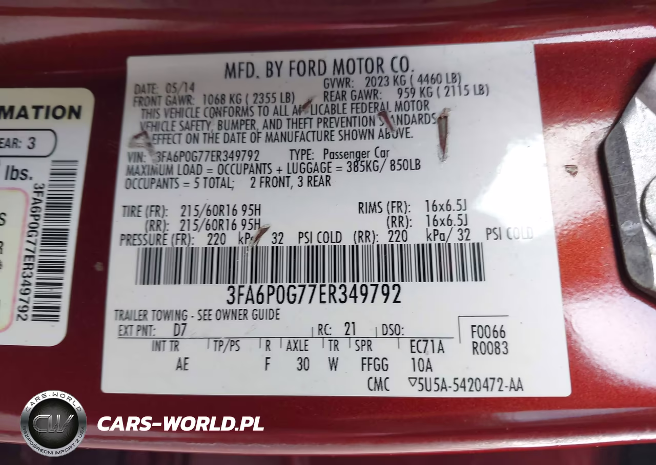 2014 Ford Fusion S VIN:3FA6P0G77ER349792 - 9
