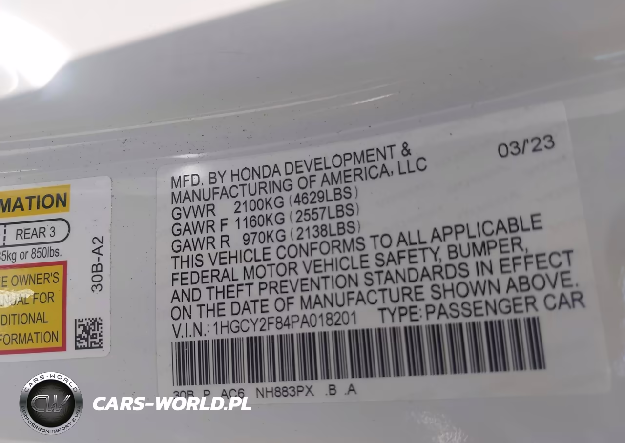 2023 Honda Accord Hybrid Touring VIN:1HGCY2F84PA018201 - 9