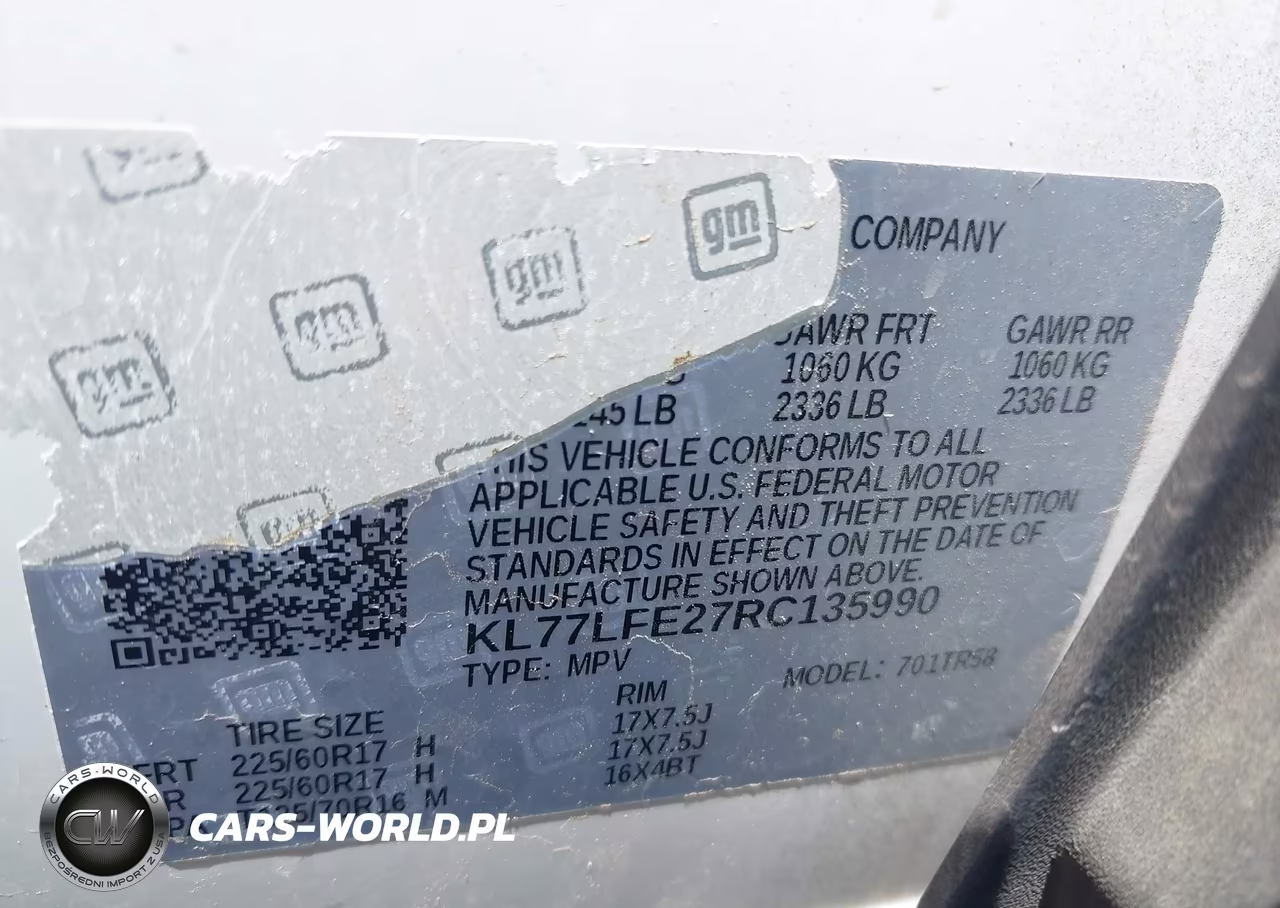 2024 Chevrolet Trax Fwd Sp VIN:KL77LFE27RC135990 - 9