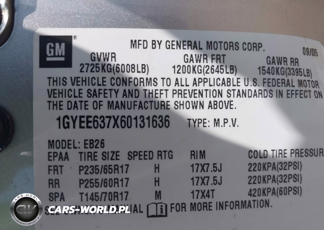 2006 Cadillac Srx V6 VIN:1GYEE637X60131636 - 9
