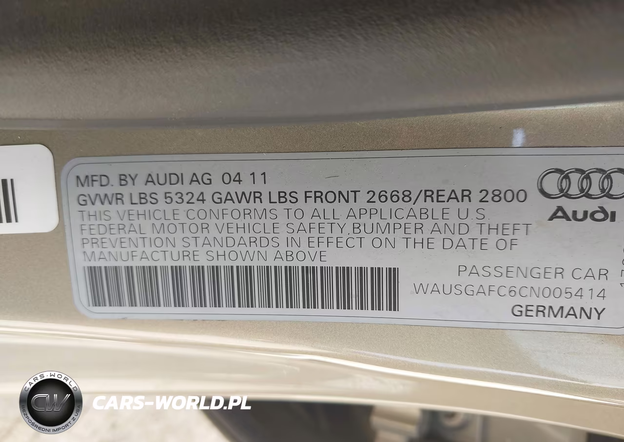 2012 Audi A7 3.0 Premium Plus VIN:WAUSGAFC6CN005414 - 9