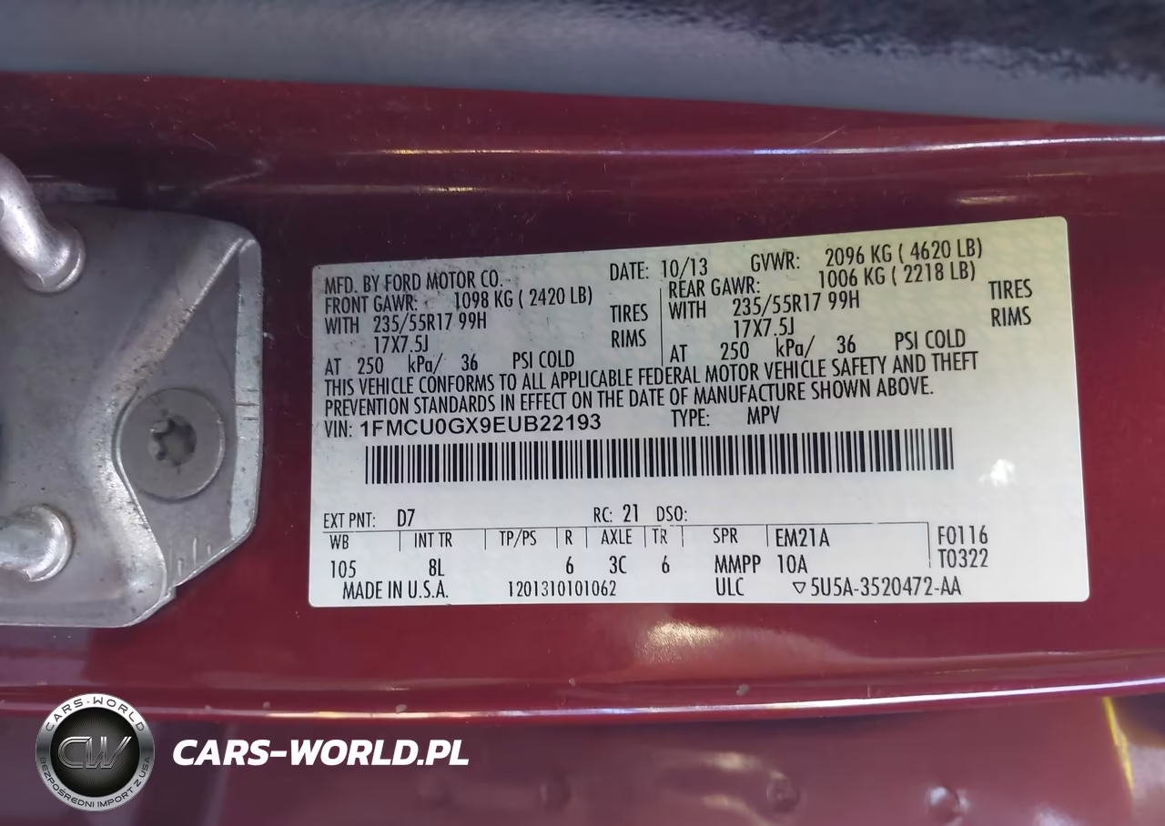 2014 Ford Escape Se VIN:1FMCU0GX9EUB22193 - 9