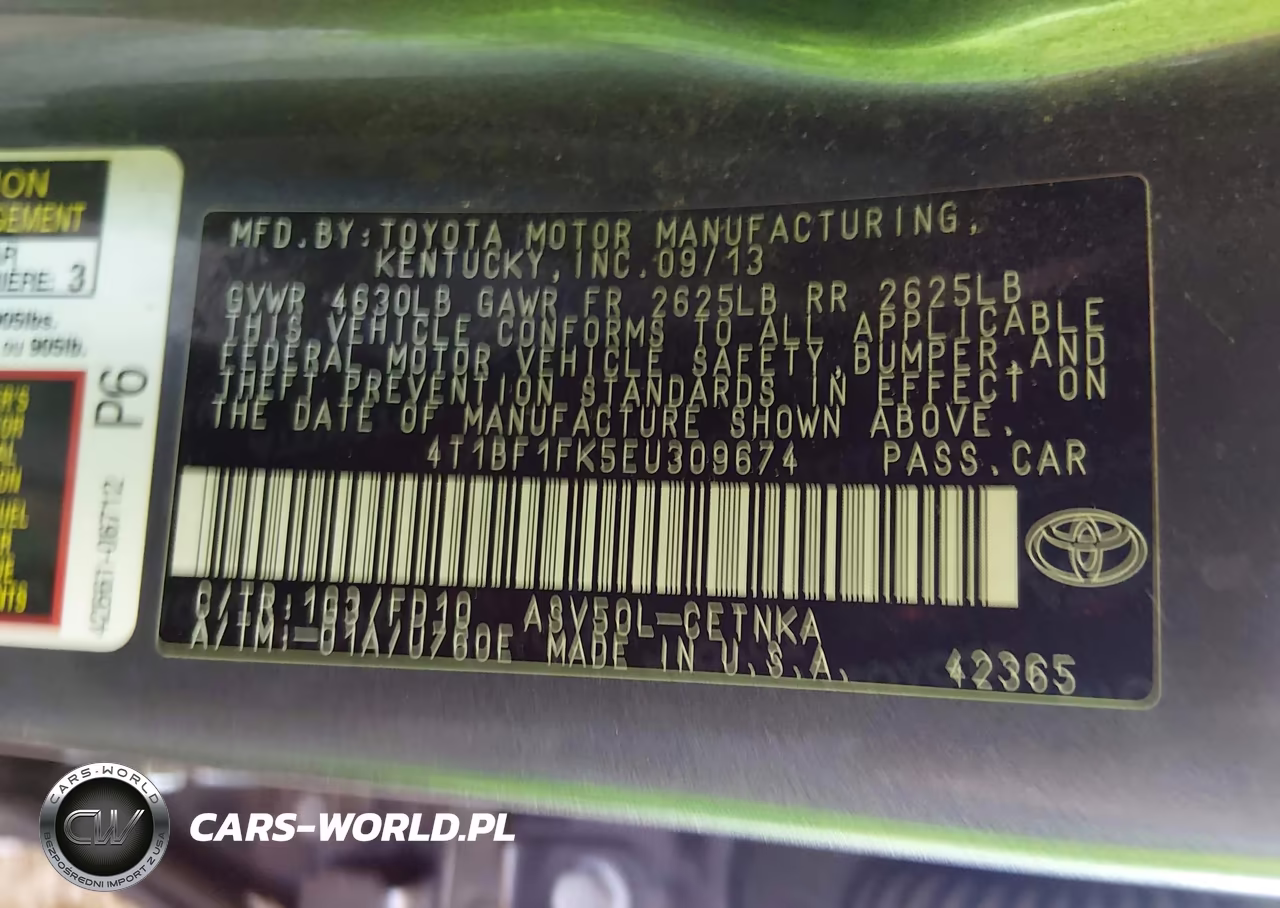 2014 Toyota Camry Le VIN:4T1BF1FK5EU309674 - 9