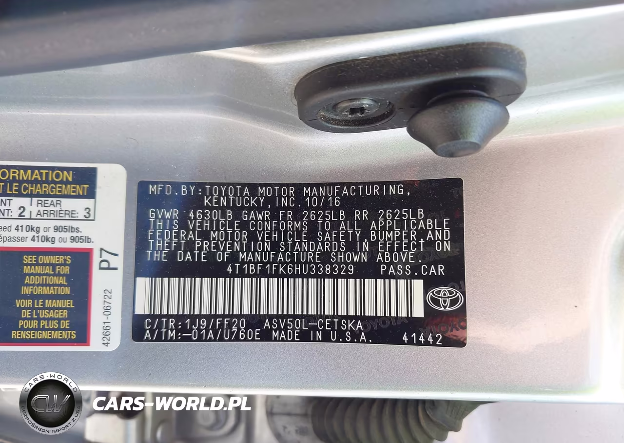 2017 Toyota Camry Se VIN:4T1BF1FK6HU338329 - 9