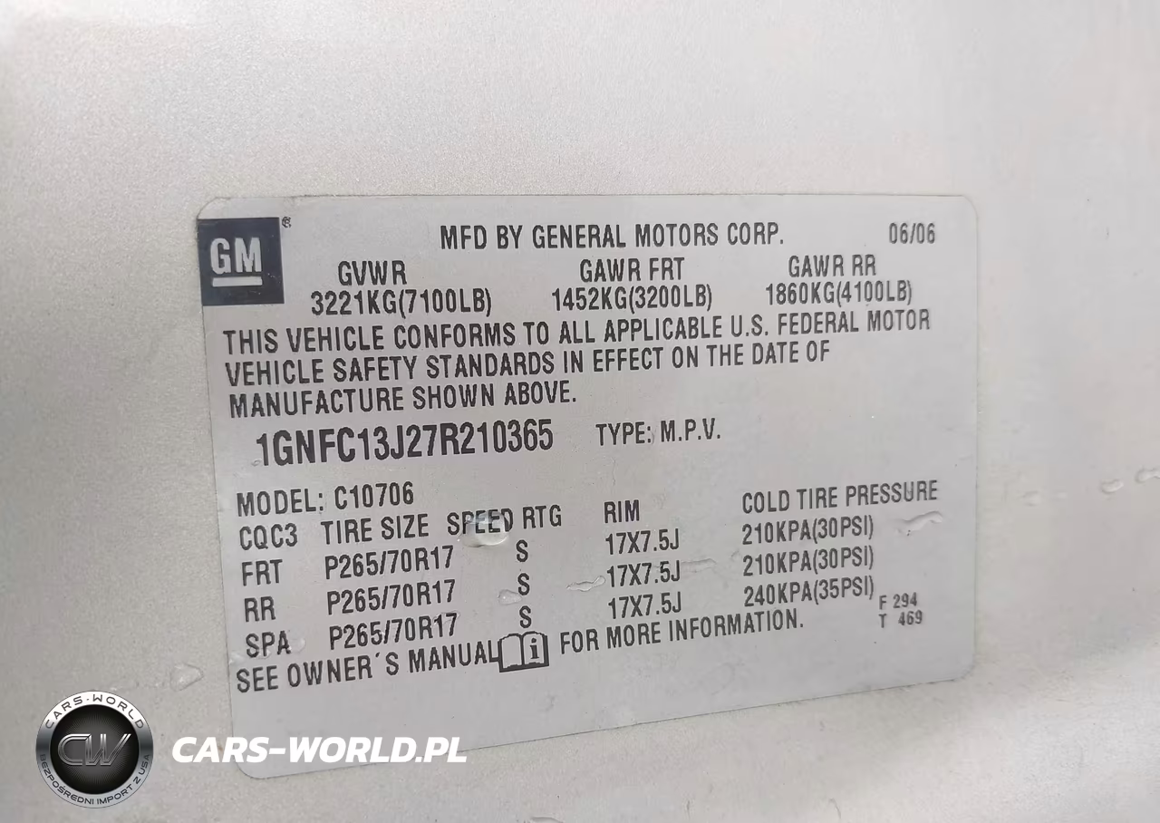 2007 Chevrolet Tahoe Lt VIN:1GNFC13J27R210365 - 9