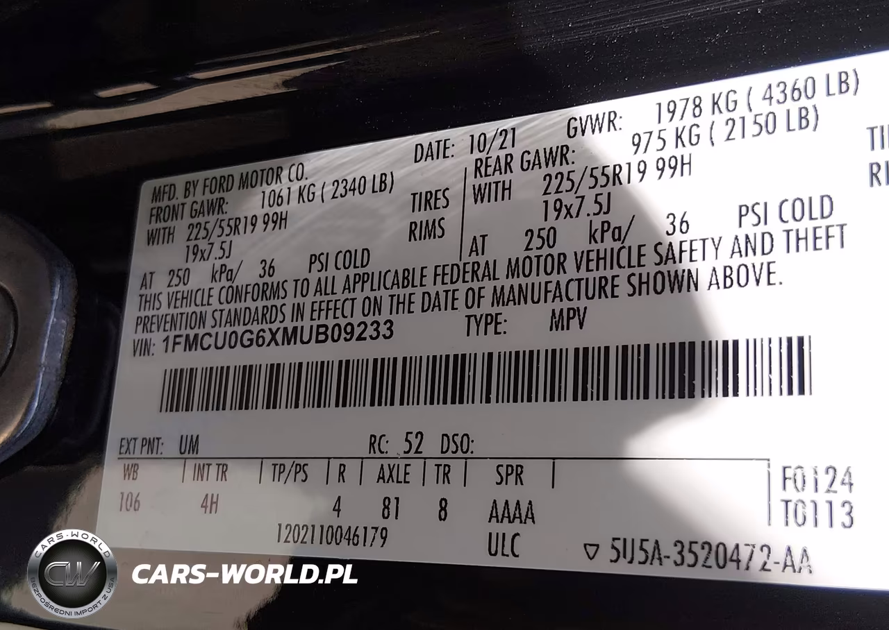 2021 Ford Escape Se VIN:1FMCU0G6XMUB09233 - 9