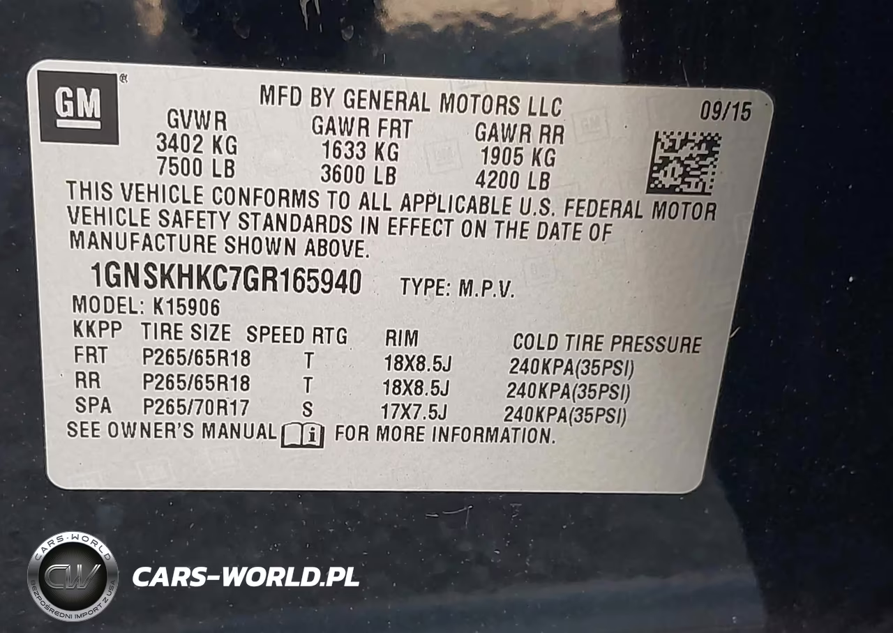 2016 Chevrolet Suburban Lt VIN:1GNSKHKC7GR165940 - 9