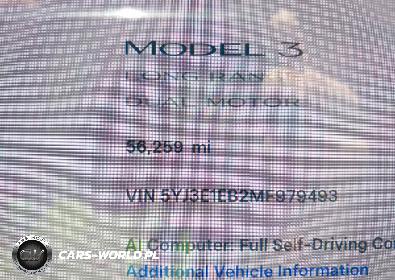2021 Tesla Model 3 Long Range Dual Motor All-Wheel Drive VIN:5YJ3E1EB2MF979493 - 15