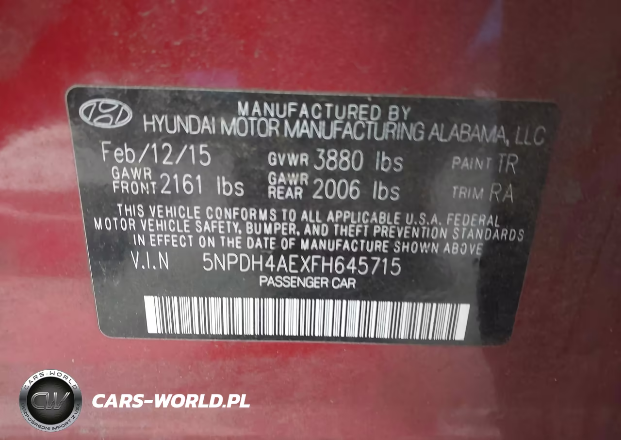 2015 Hyundai Elantra Se VIN:5NPDH4AEXFH645715 - 9