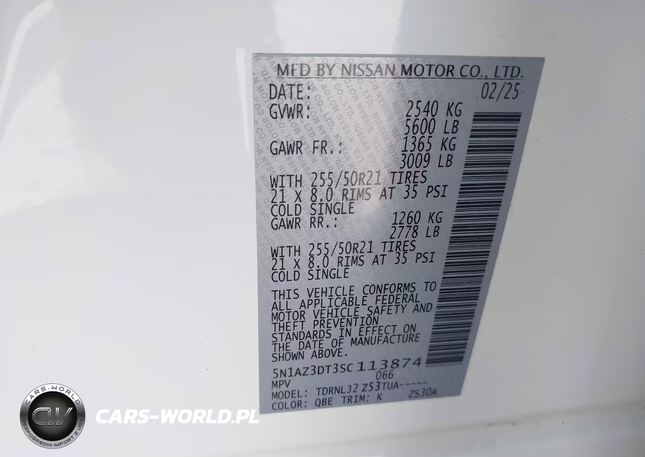 2025 Nissan Murano Platinum VIN:5N1AZ3DT3SC113874 - 9