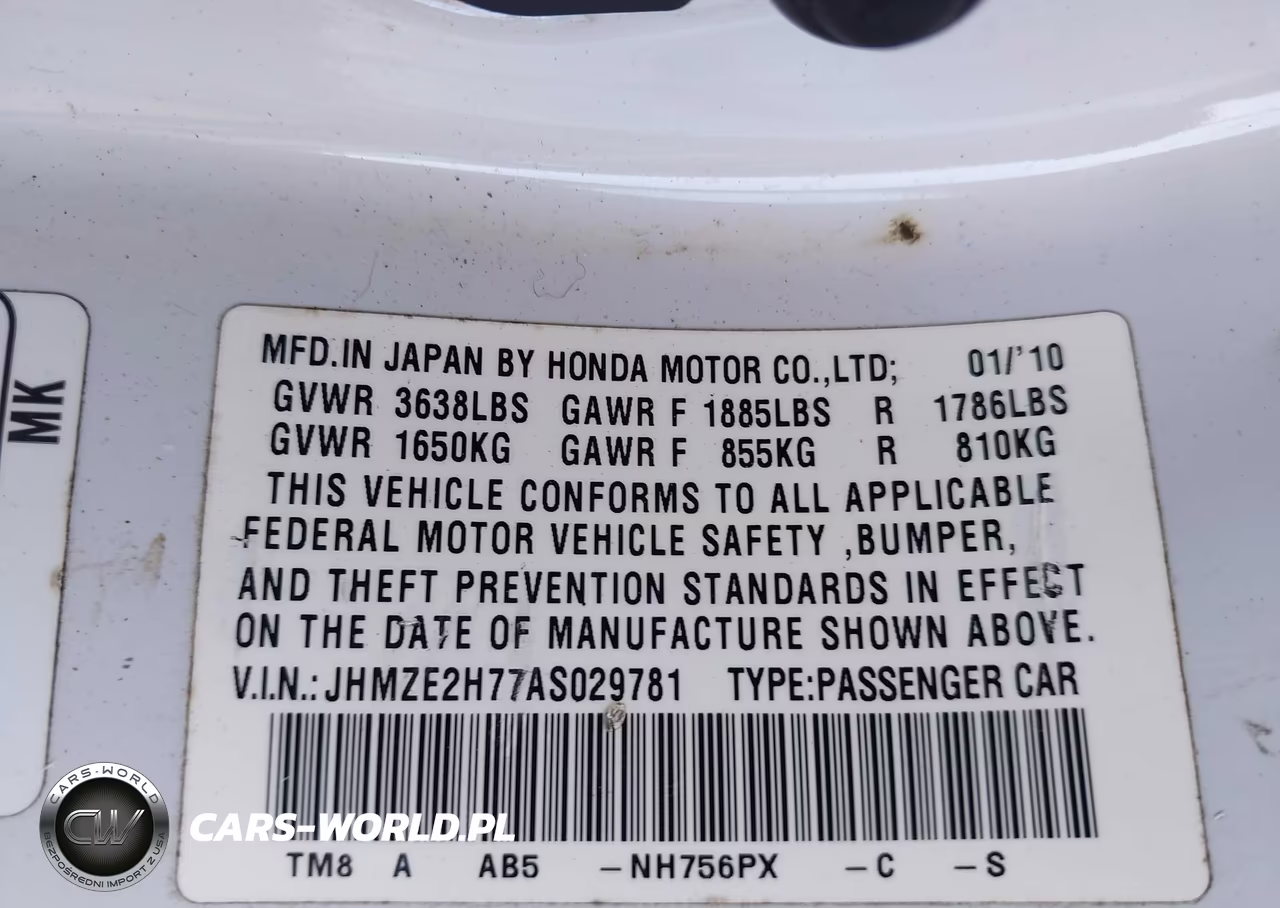 2010 Honda Insight Ex VIN:JHMZE2H77AS029781 - 9