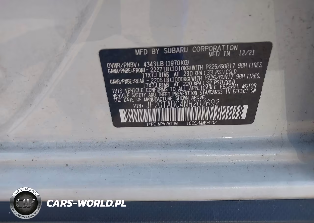 2022 Subaru Crosstrek VIN:JF2GTABC4NH202692 - 9