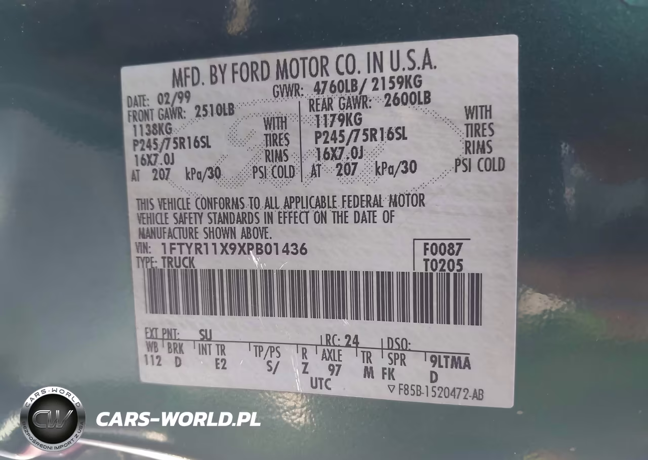 1999 Ford Ranger Xlt VIN:1FTYR11X9XPB01436 - 9
