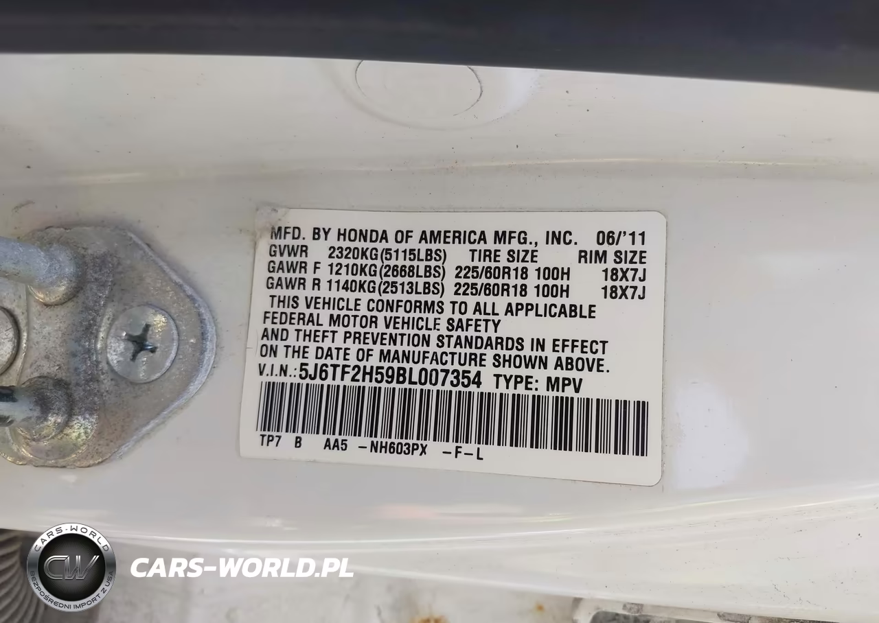 2011 Honda Accord Crosstour Ex-L VIN:5J6TF2H59BL007354 - 9