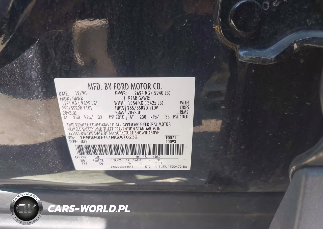 2021 Ford Explorer Limited VIN:1FMSK8FH7MGA70232 - 9