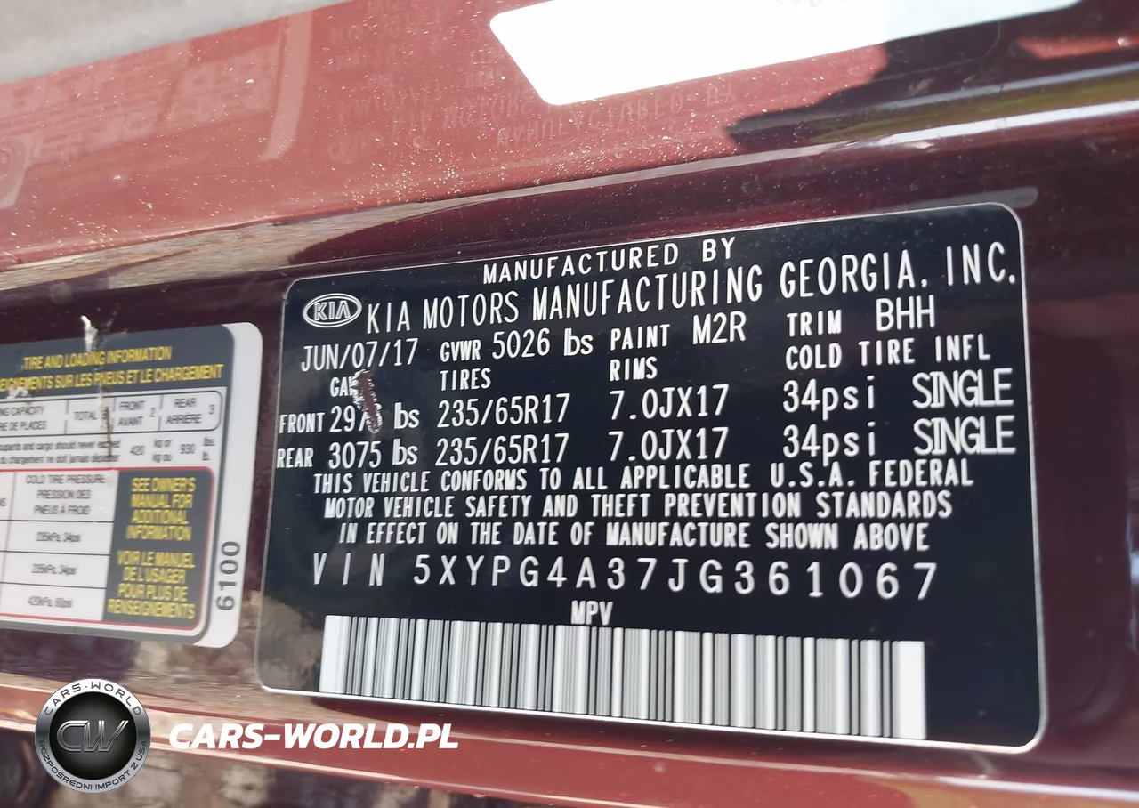 2018 Kia Sorento 2.4L Lx VIN:5XYPG4A37JG361067 - 9