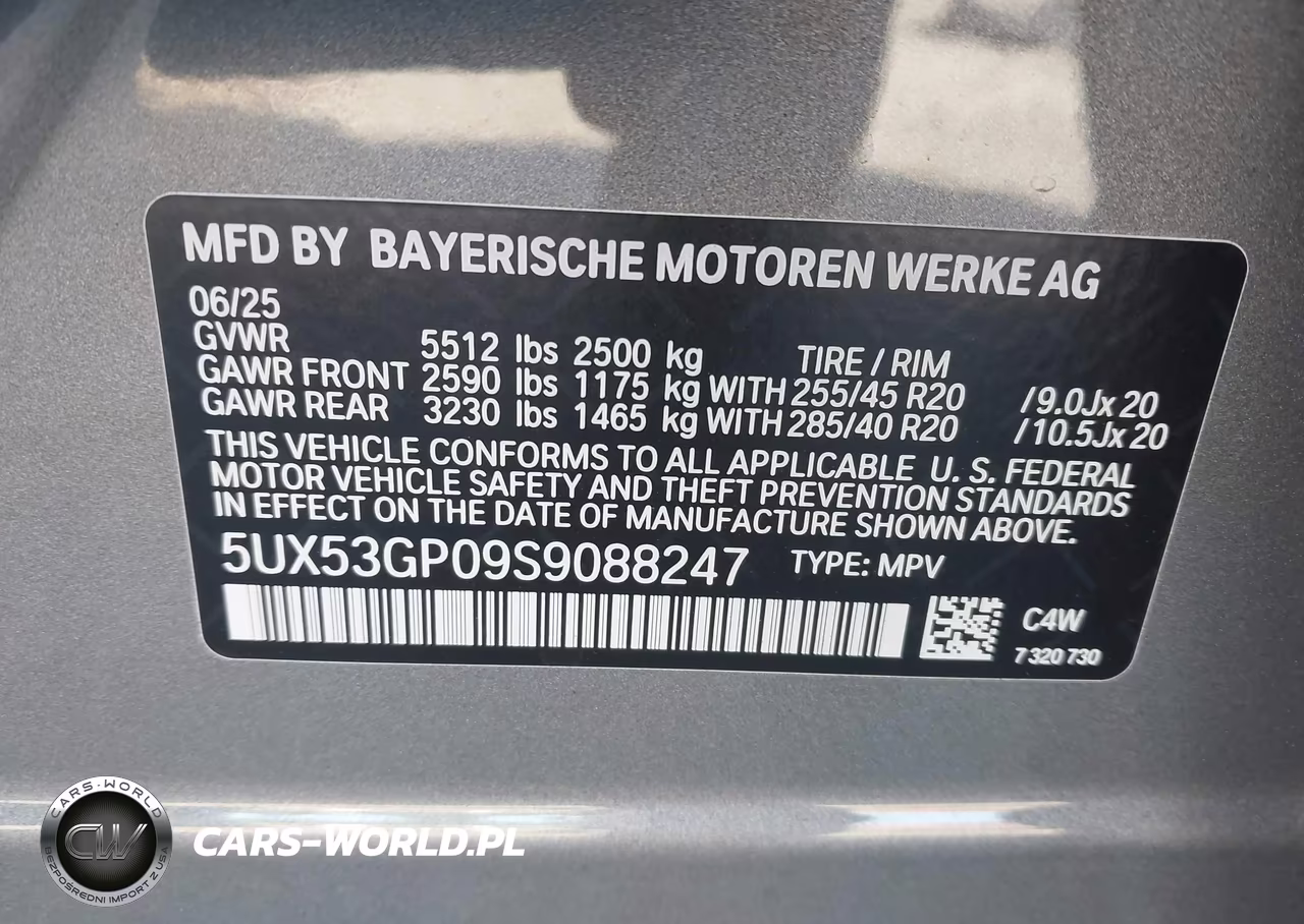 2025 BMW X3 30 xDrive VIN:5UX53GP09S9088247 - 9