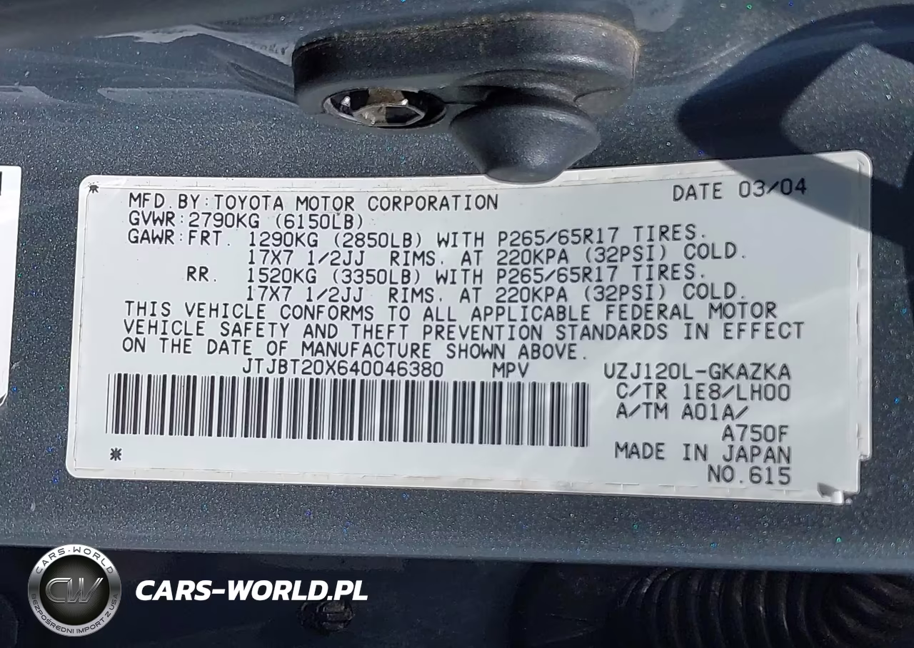 2004 Lexus Gx 470 VIN:JTJBT20X640046380 - 9