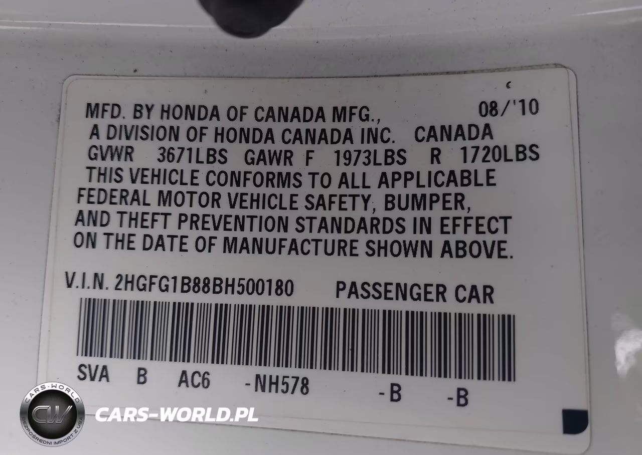 2011 Honda Civic Ex VIN:2HGFG1B88BH500180 - 9