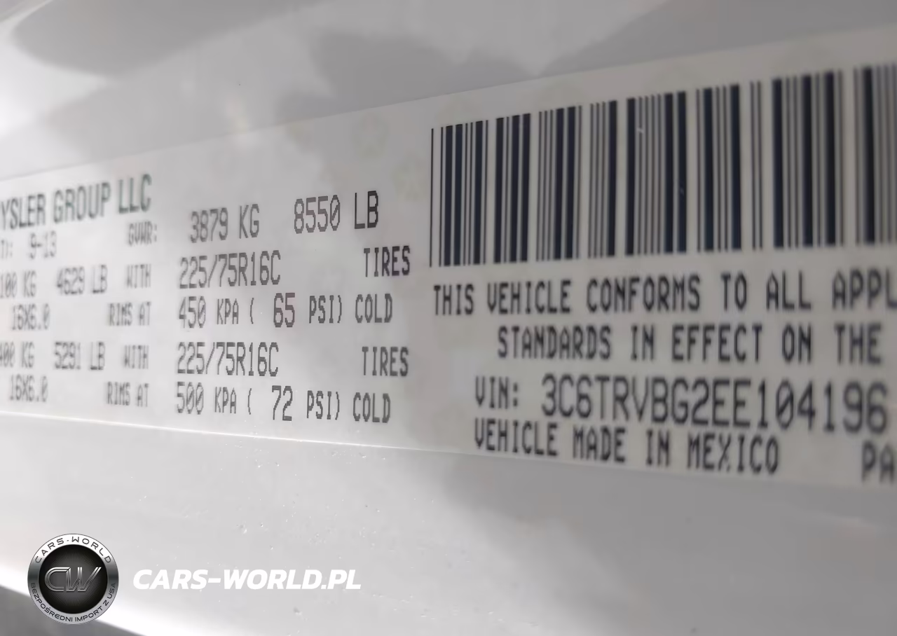 2014 Ram Promaster 1500 VIN:3C6TRVBG2EE104196 - 9