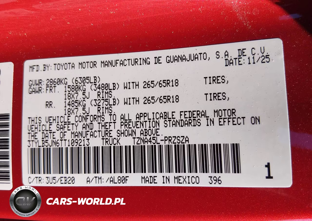 2026 Toyota Tacoma Limited VIN:3TYLB5JN6TT109213 - 9