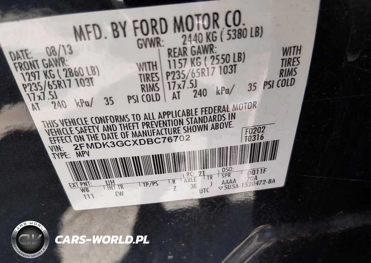 2013 Ford Edge Se VIN:2FMDK3GCXDBC76702 - 9