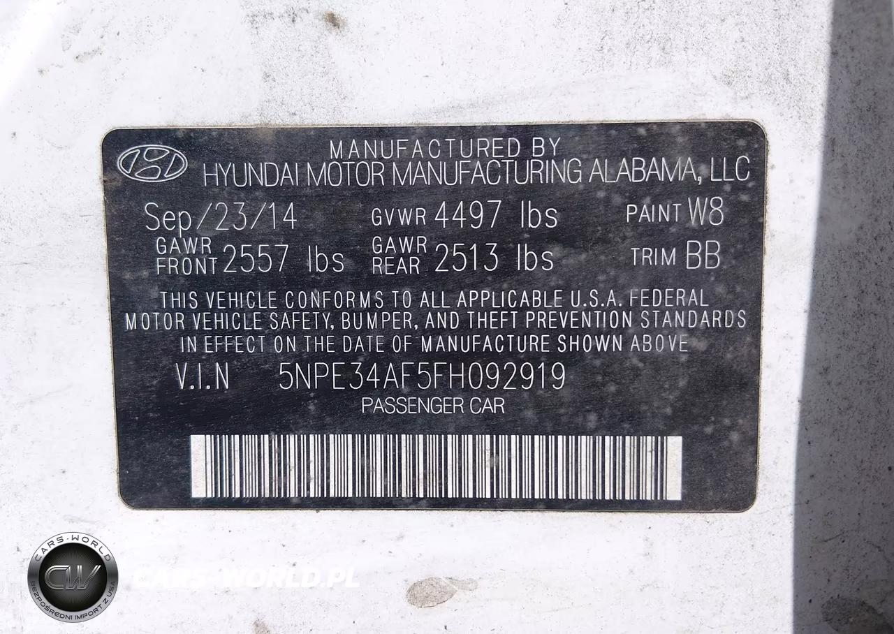 2015 Hyundai Sonata Sport VIN:5NPE34AF5FH092919 - 9