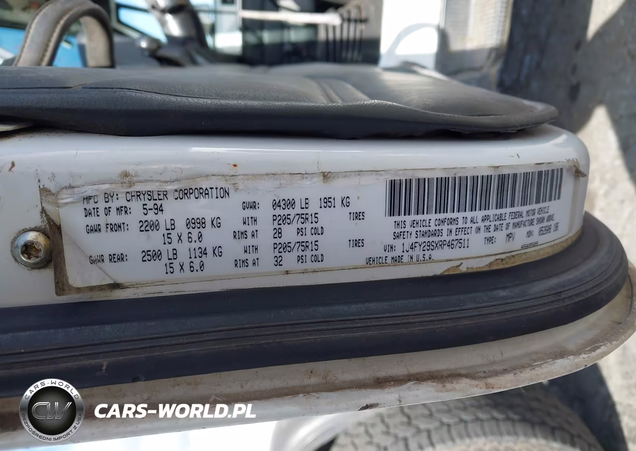 1994 Jeep Wrangler - Yj Se VIN:1J4FY29SXRP467511 - 9