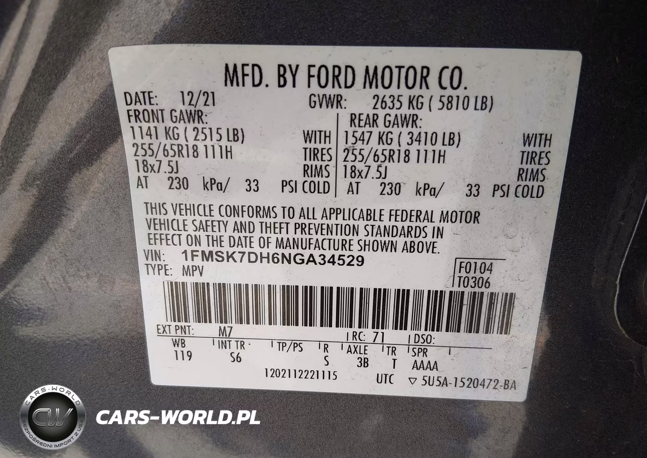 2022 Ford Explorer Xlt VIN:1FMSK7DH6NGA34529 - 9