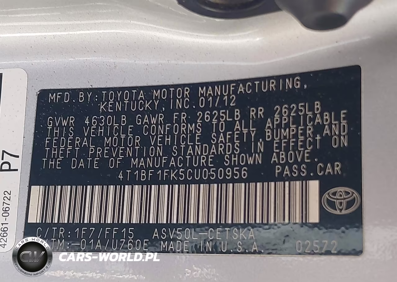 2012 Toyota Camry Se VIN:4T1BF1FK5CU050956 - 9