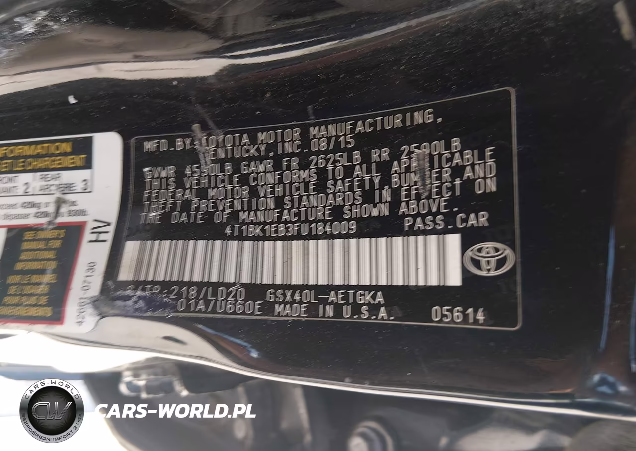2015 Toyota Avalon Xle VIN:4T1BK1EB3FU184009 - 9