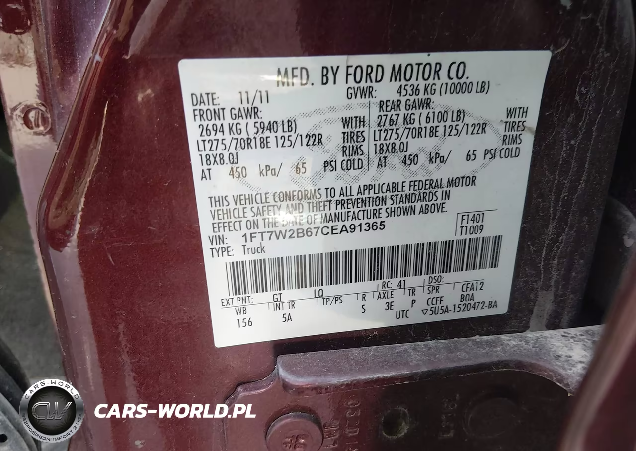 2012 Ford Super Duty F-250 Srw King Ranch-Lariat-Xl-Xlt VIN:1FT7W2B67CEA91365 - 9