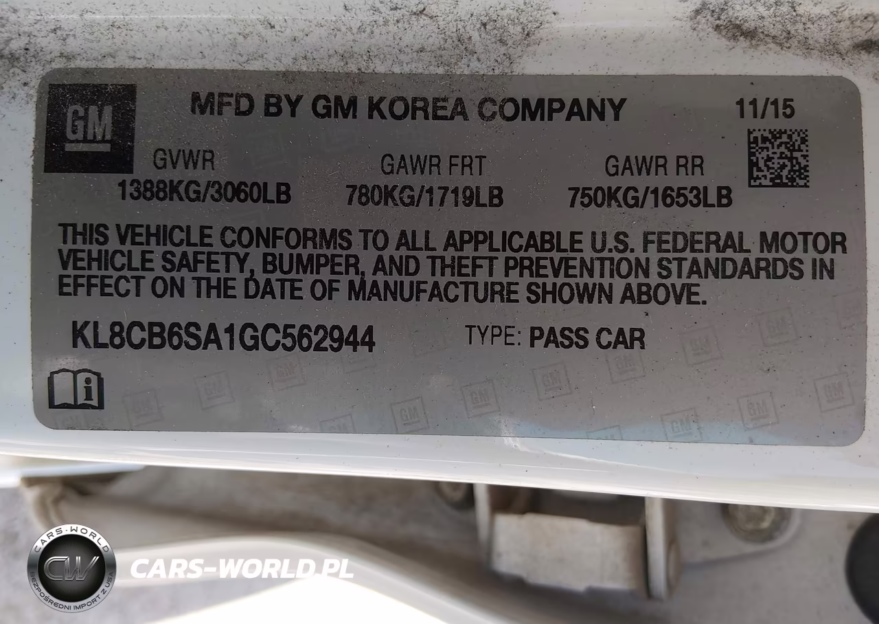 2016 Chevrolet Spark Ls Cvt VIN:KL8CB6SA1GC562944 - 9