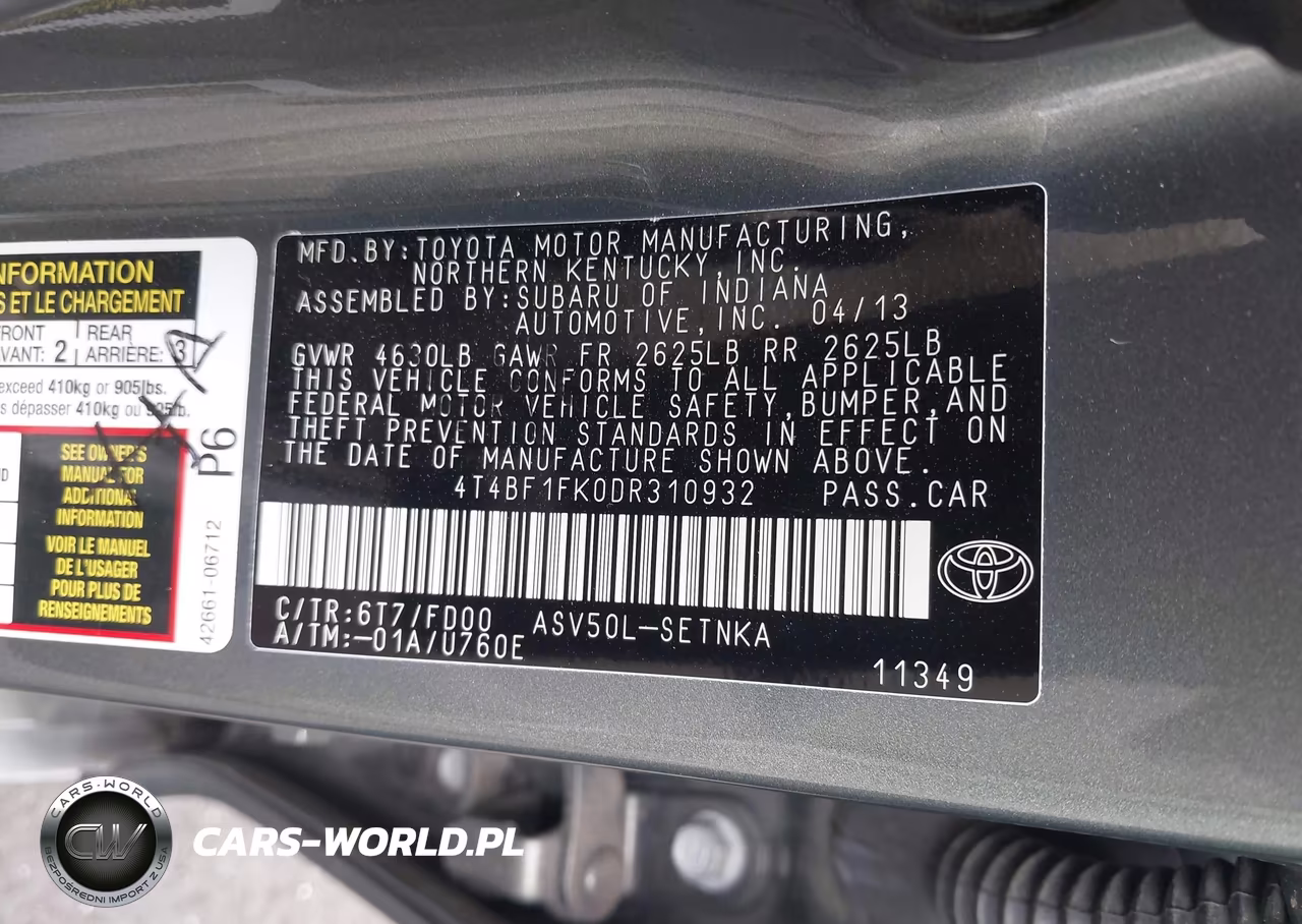 2013 Toyota Camry Le VIN:4T4BF1FK0DR310932 - 9