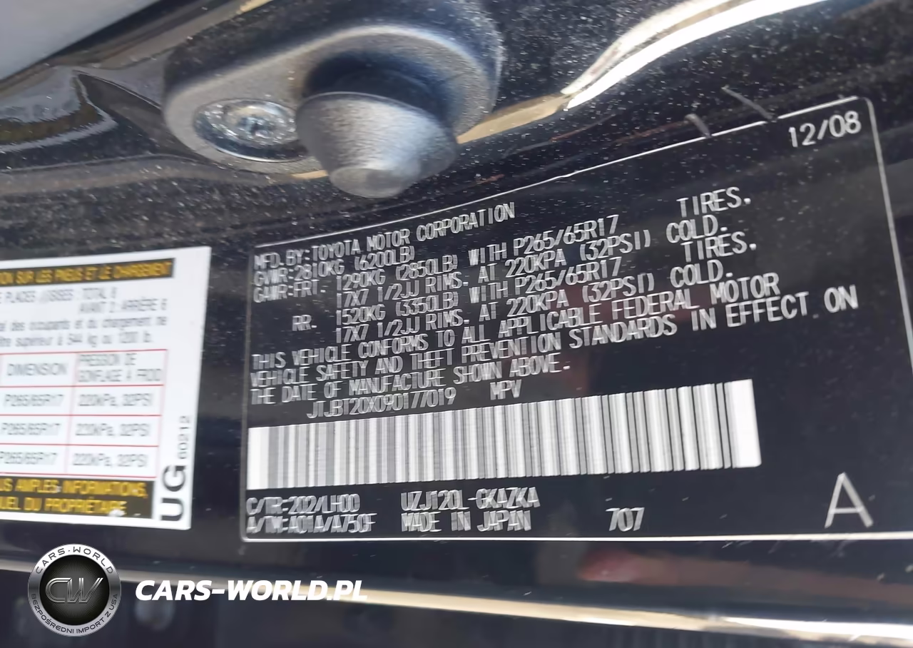 2009 Lexus Gx 470 VIN:JTJBT20X090177019 - 9