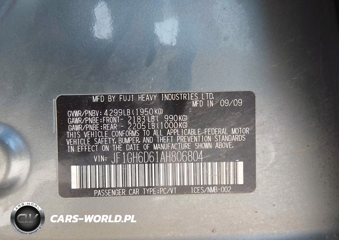 2010 Subaru Impreza Outback Sport VIN:JF1GH6D61AH806804 - 9