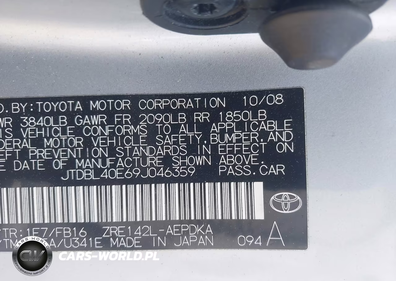 2009 Toyota Corolla Le VIN:JTDBL40E69J046359 - 9