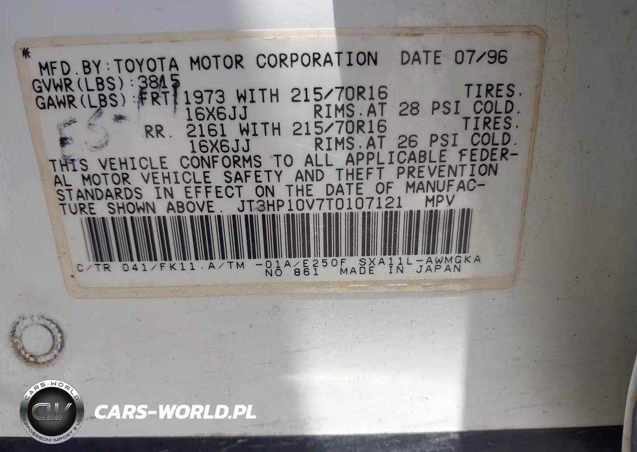 1996 Toyota Rav4 VIN:JT3HP10V7T0107121 - 9