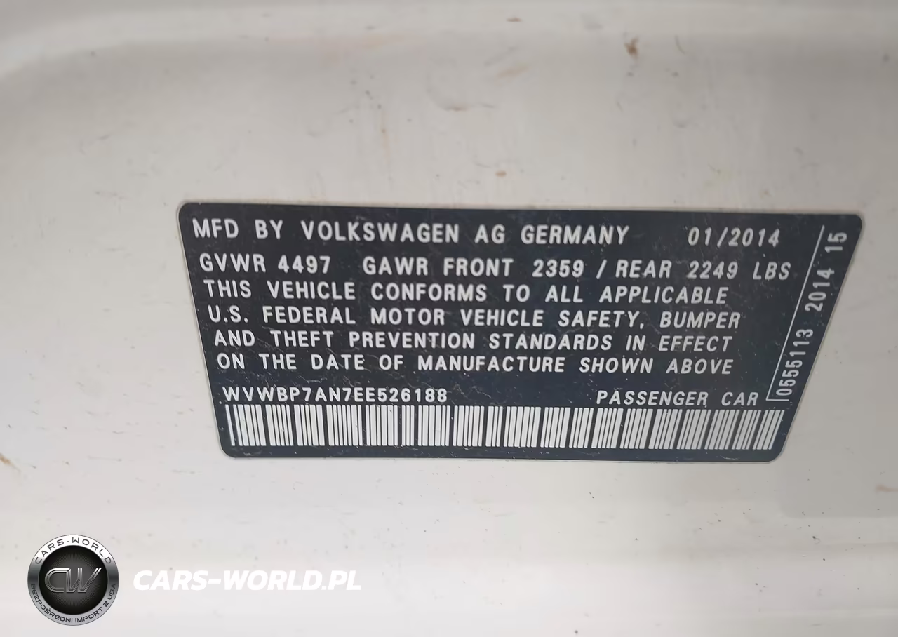 2014 Volkswagen Cc 2.0T Sport VIN:WVWBP7AN7EE526188 - 9