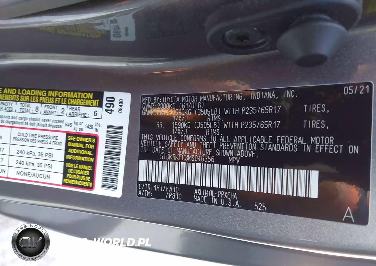 2021 Toyota Sienna Le VIN:5TDKRKEC3MS046356 - 4