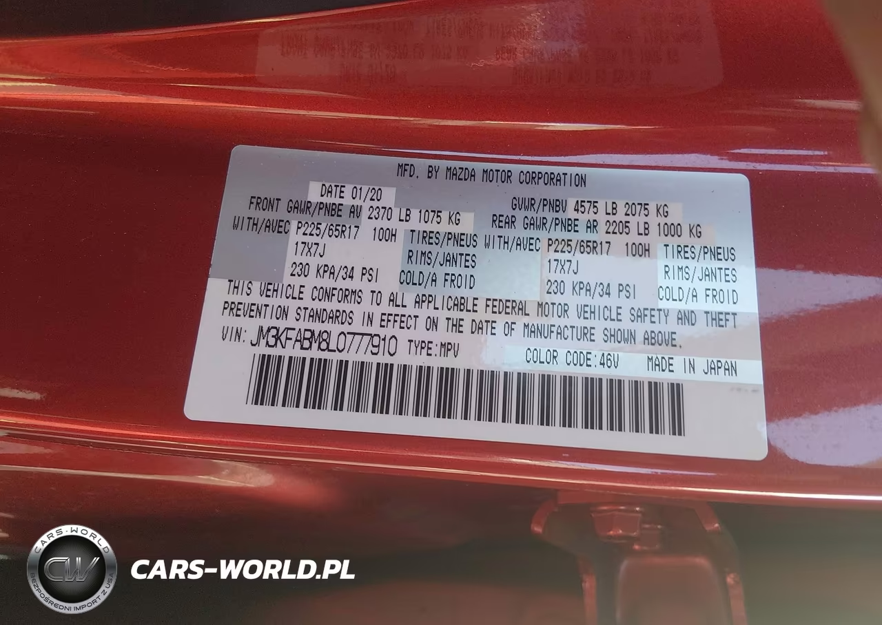 2020 Mazda Cx-5 Sport VIN:JM3KFABM8L0777910 - 9