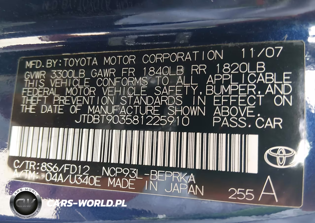 2008 Toyota Yaris VIN:JTDBT903581225910 - 9