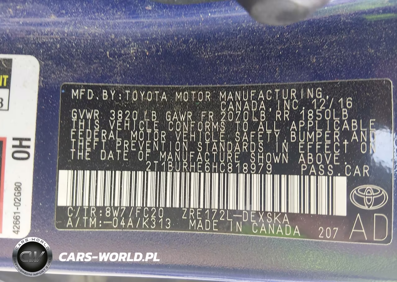 2017 Toyota Corolla Se VIN:2T1BURHE6HC818979 - 9