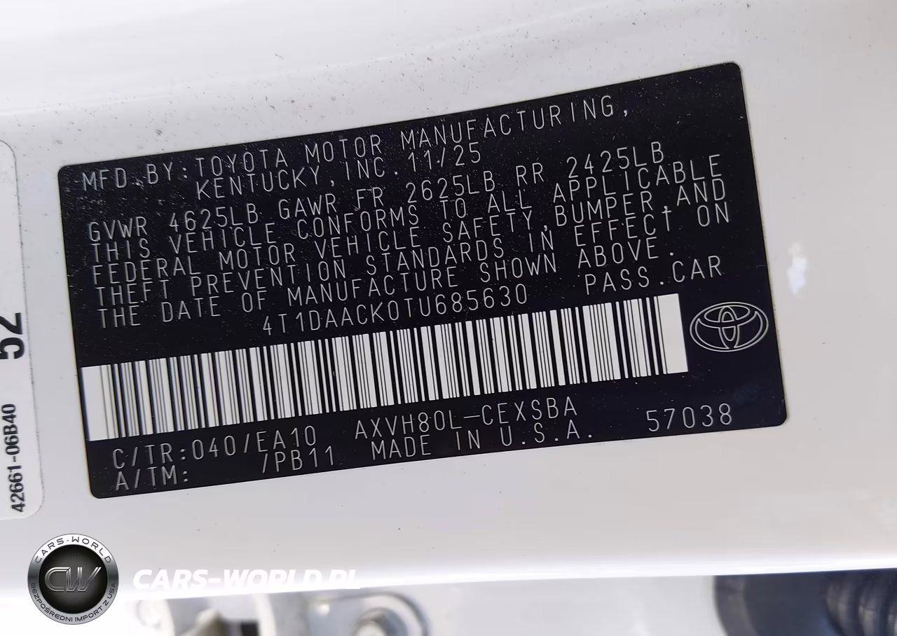 2026 Toyota Camry Se VIN:4T1DAACK0TU685630 - 9