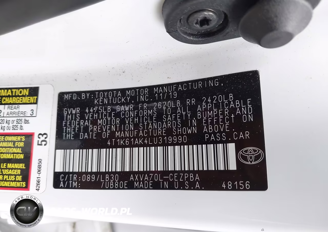 2020 Toyota Camry Xse VIN:4T1K61AK4LU319990 - 9
